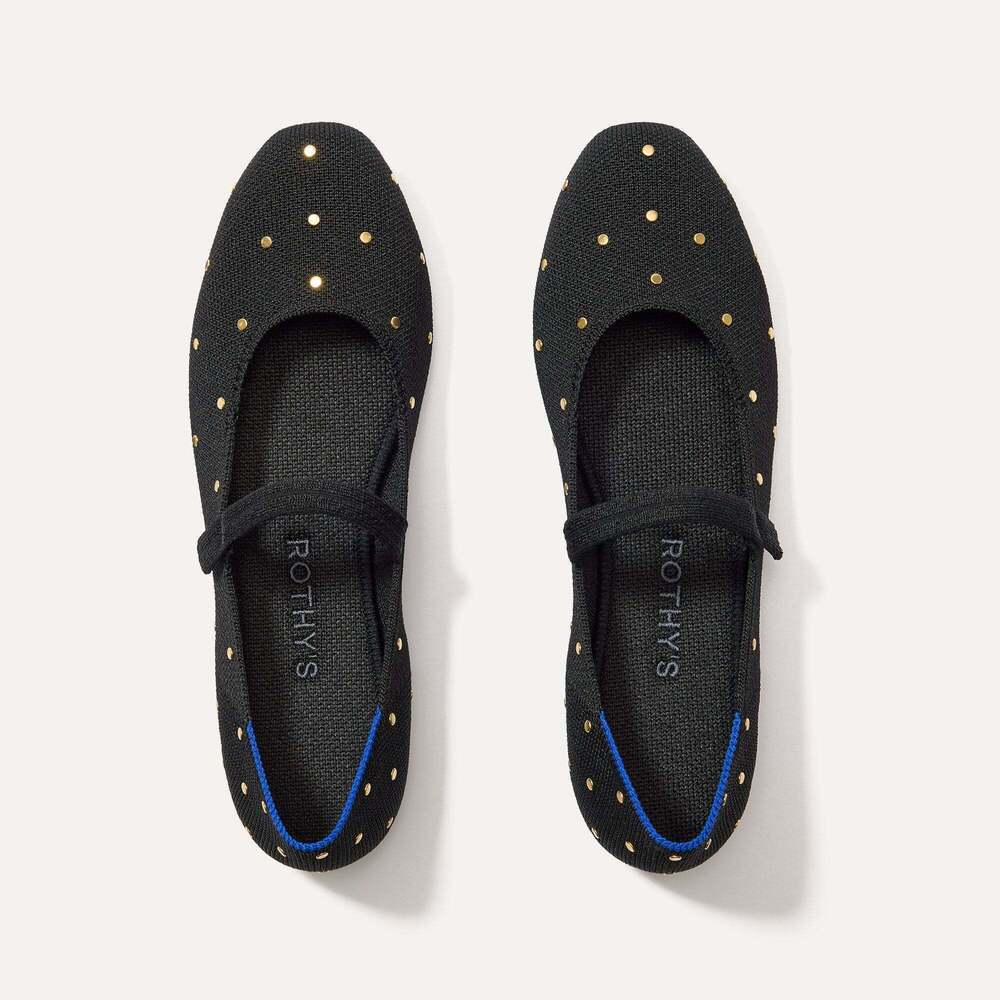 Rothy's The Square Mary Jane - Studded Black Size 7
